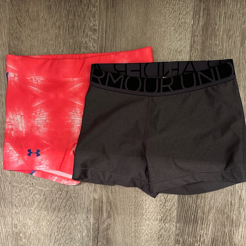 Under Armour Coral and Grey Athletic Shorts Set